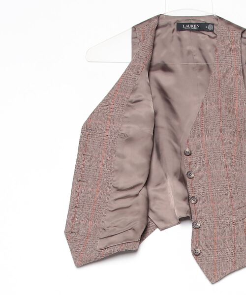 セール】グレン チェック ウールブレンド ベスト（ベスト）｜LAUREN