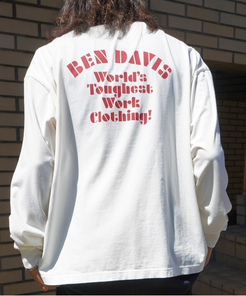 BEN DAVIS(ベンデイビス)の「《BEN DAVIS》PRINT LONG T-SHIRTS(Tシャツ/カットソー・メンズ・ブラック/ホワイト・SMALL/MEDIUM/LARGE/X-LARGE)」の1枚目の写真