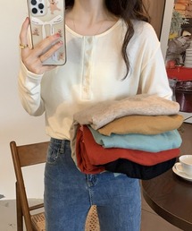 Girly Doll（ガーリードール）の「ヘンリーネック長袖トップス（ニット/セーター・レディース）」