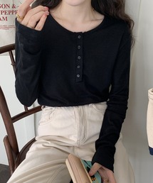 Girly Doll（ガーリードール）の「ヘンリーネック長袖トップス（ニット/セーター・レディース）」
