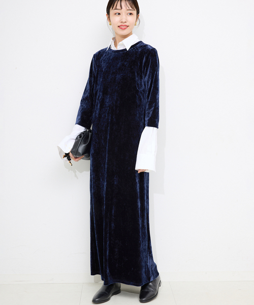 ベロアIラインワンピース（ワンピース）｜SLOBE IENA（スローブイエナ