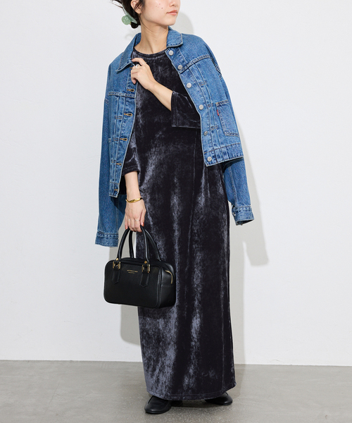 ベロアIラインワンピース（ワンピース）｜SLOBE IENA（スローブイエナ