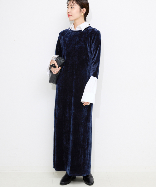 ベロアIラインワンピース（ワンピース）｜SLOBE IENA（スローブイエナ