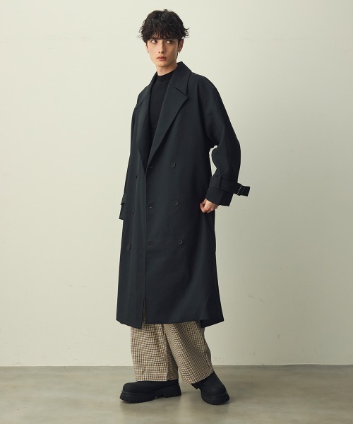 Shoowtime(ショウタイム)の「Draped over double trench coat / ドレープオーバーダブルトレンチコート(トレンチコート・メンズ・ブラック/アイボリー/グレー・X-LARGE/LARGE/MEDIUM)」の7枚目の写真