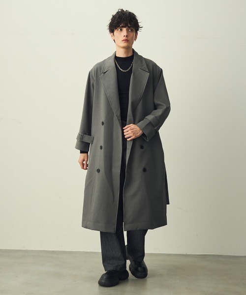 Shoowtime(ショウタイム)の「Draped over double trench coat / ドレープオーバーダブルトレンチコート(トレンチコート・メンズ・ブラック/アイボリー/グレー・X-LARGE/LARGE/MEDIUM)」の11枚目の写真