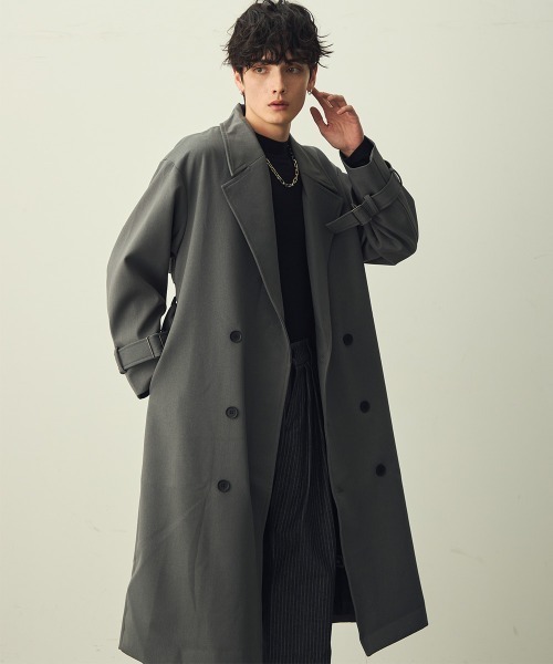 Shoowtime(ショウタイム)の「Draped over double trench coat / ドレープオーバーダブルトレンチコート(トレンチコート・メンズ・ブラック/アイボリー/グレー・X-LARGE/LARGE/MEDIUM)」の20枚目の写真