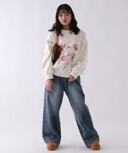 repipi armario(レピピ アルマリオ)の「【裏起毛】チョベリグルーズスウェット(スウェット・キッズ・ホワイト系その他/ホワイト系その他2/ブラック系その他/ブラック系その他3/グレー/ブラック系その他2/その他7/ブラック系その他4・SMALL/MEDIUM/LARGE)」の15枚目の写真