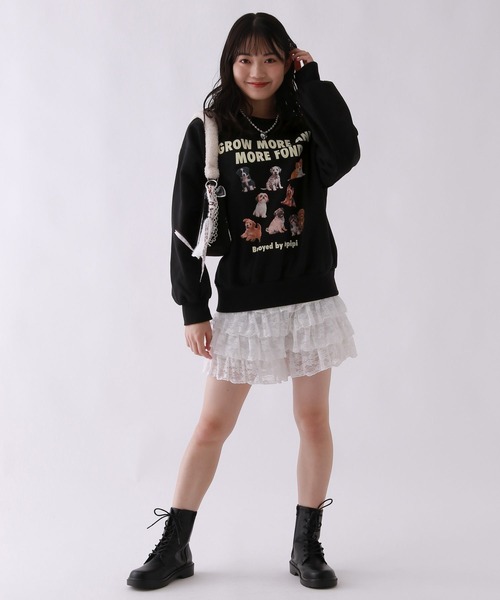 repipi armario(レピピ アルマリオ)の「【裏起毛】チョベリグルーズスウェット(スウェット・キッズ・ホワイト系その他/ホワイト系その他2/ブラック系その他/ブラック系その他3/グレー/ブラック系その他2/その他7/ブラック系その他4・SMALL/MEDIUM/LARGE)」の17枚目の写真