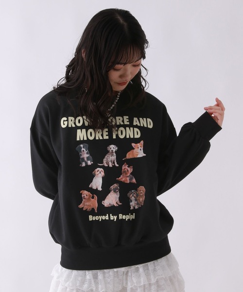 repipi armario(レピピ アルマリオ)の「【裏起毛】チョベリグルーズスウェット(スウェット・キッズ・ホワイト系その他/ホワイト系その他2/ブラック系その他/ブラック系その他3/グレー/ブラック系その他2/その他7/ブラック系その他4・SMALL/MEDIUM/LARGE)」の18枚目の写真