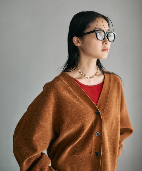 LEPSIM（レプシィム）の「12ゲージモールVカーディガン　600549（カーディガン/ボレロ・レディース・イエロー系その他/ブルー/ブラック/キャメル/レッド・FREE）」の18枚目の写真