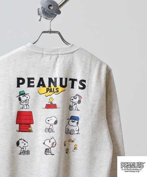 PEANUTS(ピーナッツ)の「PEANUTS プリント裏起毛トレーナー(スウェット・メンズ・グレイッシュベージュ/ブラック/オートミール・S/M/L/LL/3L/4L)」の2枚目の写真