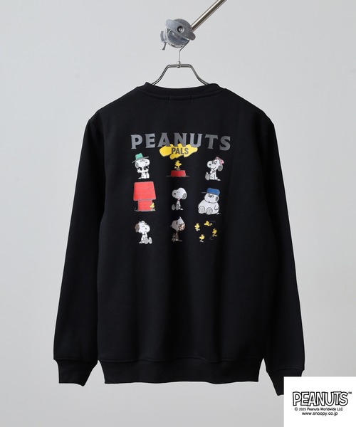 PEANUTS(ピーナッツ)の「PEANUTS プリント裏起毛トレーナー(スウェット・メンズ・グレイッシュベージュ/ブラック/オートミール・S/M/L/LL/3L/4L)」の7枚目の写真
