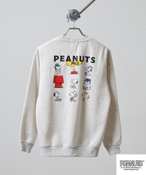 PEANUTS(ピーナッツ)の「PEANUTS プリント裏起毛トレーナー(スウェット・メンズ・グレイッシュベージュ/ブラック/オートミール・S/M/L/LL/3L/4L)」の5枚目の写真