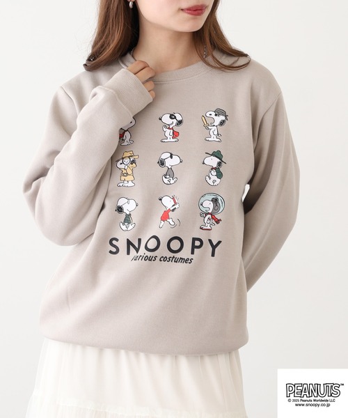 PEANUTS(ピーナッツ)の「PEANUTS プリント裏起毛トレーナー(スウェット・メンズ・グレイッシュベージュ/ブラック/オートミール・S/M/L/LL/3L/4L)」の19枚目の写真