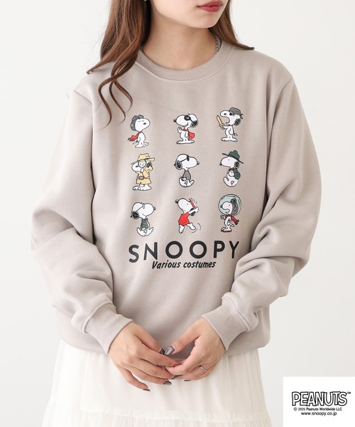 PEANUTS(ピーナッツ)の「PEANUTS プリント裏起毛トレーナー(スウェット・メンズ・グレイッシュベージュ/ブラック/オートミール・S/M/L/LL/3L/4L)」の17枚目の写真