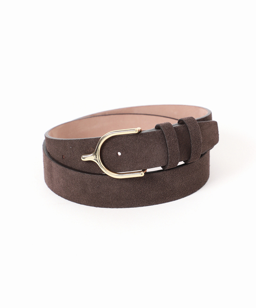 Spick & Span（スピックアンドスパン）の「LEFIJE/レフィエ ラウンドバックルベルト スエード（ベルト・レディース・チャコールグレー・FREE）」の6枚目の写真