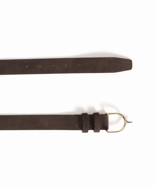 Spick & Span（スピックアンドスパン）の「LEFIJE/レフィエ ラウンドバックルベルト スエード（ベルト・レディース・チャコールグレー・FREE）」の4枚目の写真