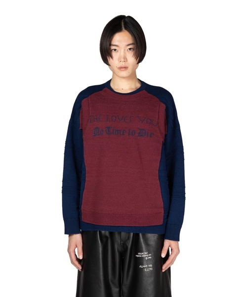 DAIRIKU(ダイリク)の「Docking Lettered Knit(ニット/セーター・メンズ・グレー系その他/ホワイト系その他/ボルドー・L/M)」の5枚目の写真