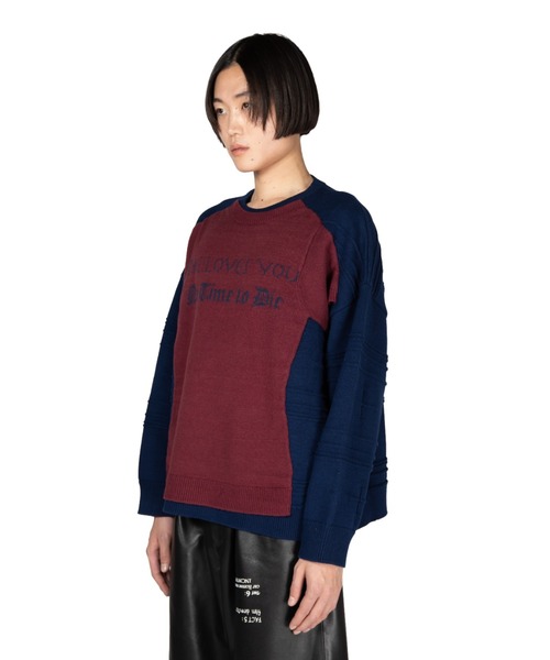 DAIRIKU(ダイリク)の「Docking Lettered Knit(ニット/セーター・メンズ・グレー系その他/ホワイト系その他/ボルドー・L/M)」の6枚目の写真
