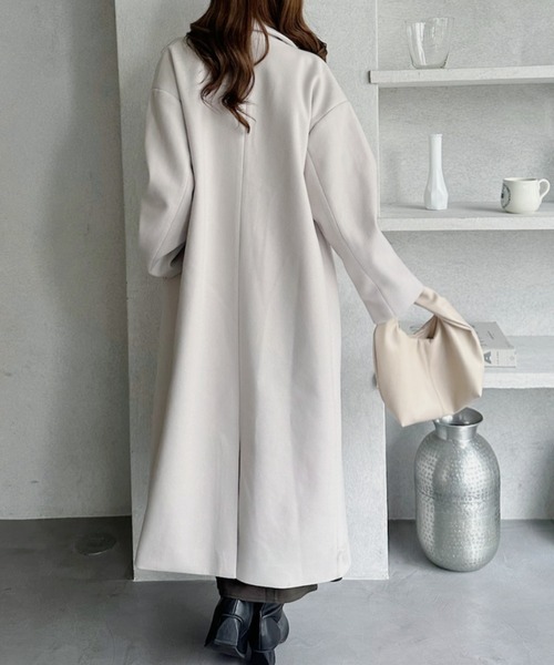 セール】洗練シルエットで魅せるロングチェスターコート（チェスター