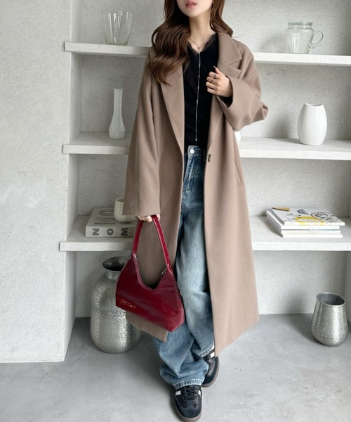 セール】洗練シルエットで魅せるロングチェスターコート（チェスター