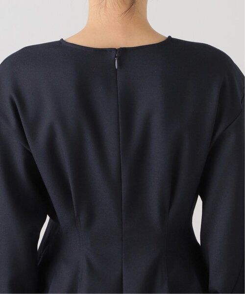 VERMEIL par iena（ヴェルメイユパーイエナ）の「《追加3》P/Ryツイルウエストシェイプワンピース（ワンピース・レディース・ブラック/ネイビー・36/40/38）」の5枚目の写真