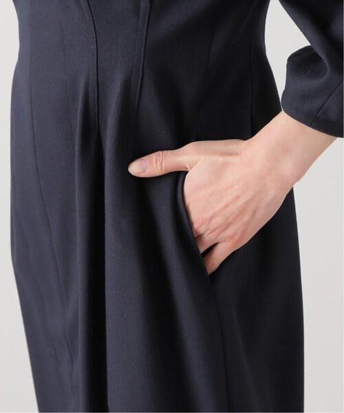 VERMEIL par iena（ヴェルメイユパーイエナ）の「《追加3》P/Ryツイルウエストシェイプワンピース（ワンピース・レディース・ブラック/ネイビー・36/40/38）」の8枚目の写真