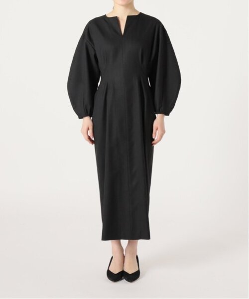 VERMEIL par iena（ヴェルメイユパーイエナ）の「《追加3》P/Ryツイルウエストシェイプワンピース（ワンピース・レディース・ブラック/ネイビー・36/40/38）」の19枚目の写真