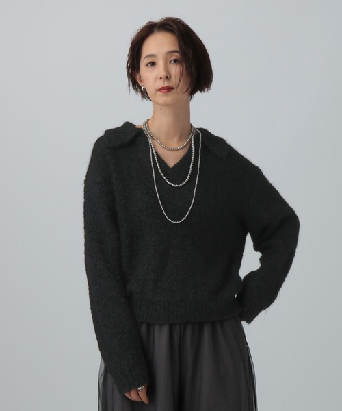 LEPSIM(レプシィム)の「3.5ゲージスキッパープルオーバー 595588(ニット/セーター・レディース・アイボリー/ベージュ系その他/ブラック・FREE)」の18枚目の写真