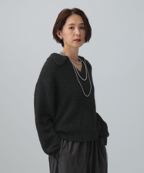 LEPSIM(レプシィム)の「3.5ゲージスキッパープルオーバー 595588(ニット/セーター・レディース・アイボリー/ベージュ系その他/ブラック・FREE)」の19枚目の写真