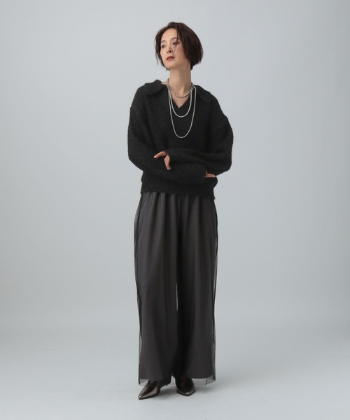 LEPSIM(レプシィム)の「3.5ゲージスキッパープルオーバー 595588(ニット/セーター・レディース・アイボリー/ベージュ系その他/ブラック・FREE)」の21枚目の写真