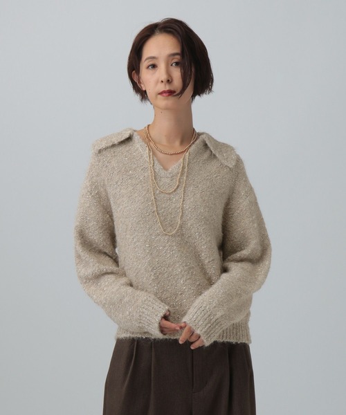 LEPSIM(レプシィム)の「3.5ゲージスキッパープルオーバー 595588(ニット/セーター・レディース・アイボリー/ベージュ系その他/ブラック・FREE)」の16枚目の写真