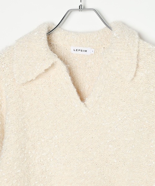 LEPSIM(レプシィム)の「3.5ゲージスキッパープルオーバー 595588(ニット/セーター・レディース・アイボリー/ベージュ系その他/ブラック・FREE)」の7枚目の写真