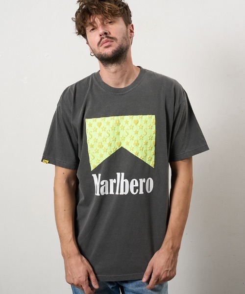 STUD MUFFIN（スタッドマフィン）の「mt10074-7oz ピグメントウォッシュドコットン天竺 MARBEROフォームプリント SSシャツ Tシャツ(614-02873)（Tシャツ/カットソー・メンズ・ライトグレー/ホワイト/チャコールグレー・2/3/4）」の2枚目の写真