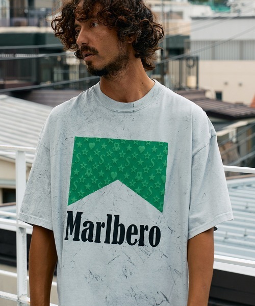 STUD MUFFIN（スタッドマフィン）の「mt10074-7oz ピグメントウォッシュドコットン天竺 MARBEROフォームプリント SSシャツ Tシャツ(614-02873)（Tシャツ/カットソー・メンズ・ライトグレー/ホワイト/チャコールグレー・2/3/4）」の10枚目の写真