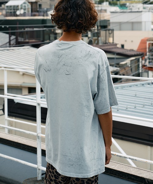 STUD MUFFIN（スタッドマフィン）の「mt10074-7oz ピグメントウォッシュドコットン天竺 MARBEROフォームプリント SSシャツ Tシャツ(614-02873)（Tシャツ/カットソー・メンズ・ライトグレー/ホワイト/チャコールグレー・2/3/4）」の12枚目の写真