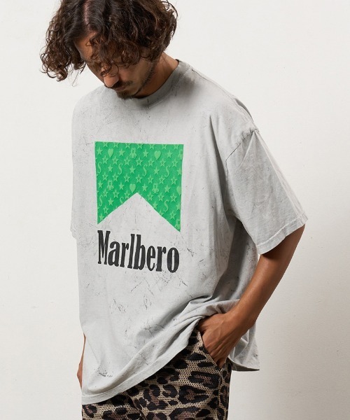 STUD MUFFIN（スタッドマフィン）の「mt10074-7oz ピグメントウォッシュドコットン天竺 MARBEROフォームプリント SSシャツ Tシャツ(614-02873)（Tシャツ/カットソー・メンズ・ライトグレー/ホワイト/チャコールグレー・2/3/4）」の13枚目の写真
