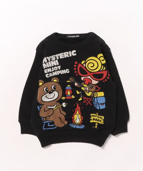 HYSTERIC MINI（ヒステリックミニ）の「CAMP BEAR 裏毛トレーナー（スウェット・キッズ・杢グレー/レッド/ブラック・90）」の2枚目の写真