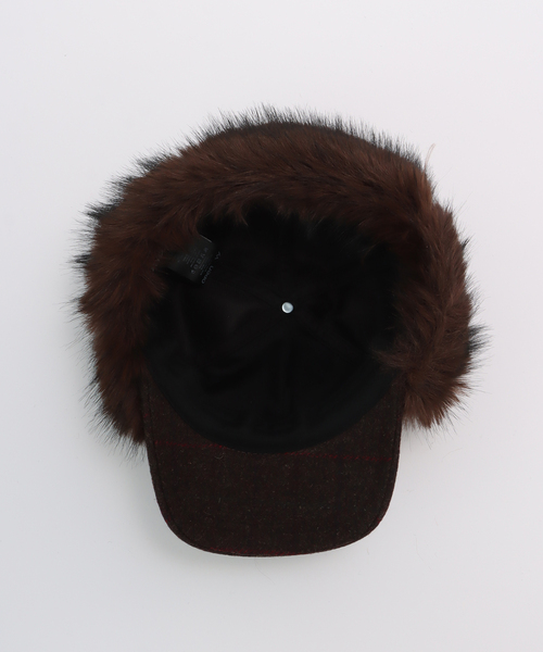 OPEN YY / オープンワイワイ】 Woven FAUX FUR EARFLAP CAP