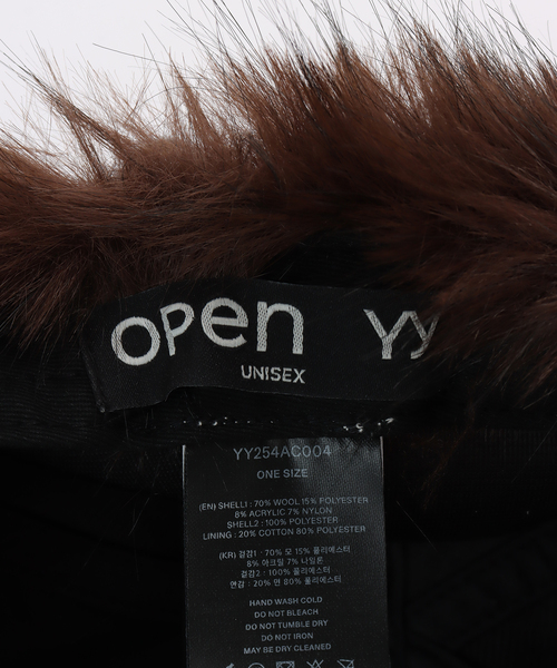 セール】【OPEN YY / オープンワイワイ】 Woven FAUX FUR EARFLAP CAP