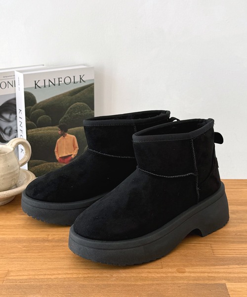 LUGG NAGG(ラグナグ)の「【厚底ヒール】ショート丈プレーンムートンブーツ【3E】(ブーツ・レディース・ブラック/ベージュ/キャメル・M/L/LL)」の19枚目の写真