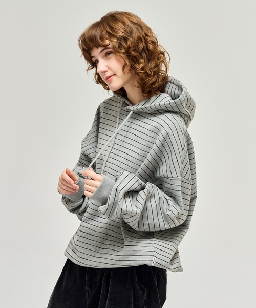 WETTEMPT(ウィテンプト)の「HEAVY WEIGHT BORDER HOODIE / ヘビーウェイトボーダーフーディ(パーカー・メンズ・ネイビー/グレー/ブラック・SMALL/LARGE/MEDIUM)」の2枚目の写真
