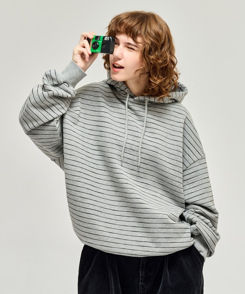 WETTEMPT(ウィテンプト)の「HEAVY WEIGHT BORDER HOODIE / ヘビーウェイトボーダーフーディ(パーカー・メンズ・ネイビー/グレー/ブラック・SMALL/LARGE/MEDIUM)」の7枚目の写真