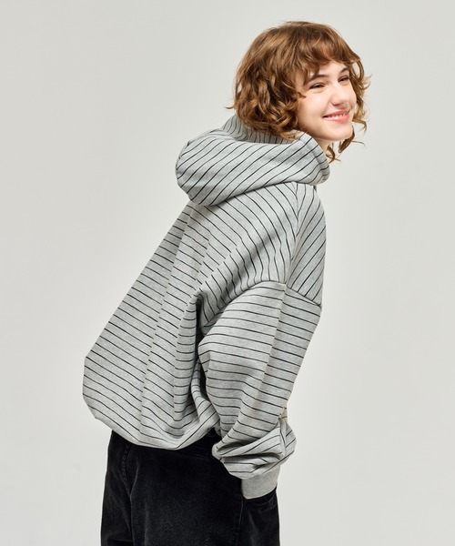 WETTEMPT(ウィテンプト)の「HEAVY WEIGHT BORDER HOODIE / ヘビーウェイトボーダーフーディ(パーカー・メンズ・ネイビー/グレー/ブラック・SMALL/LARGE/MEDIUM)」の8枚目の写真