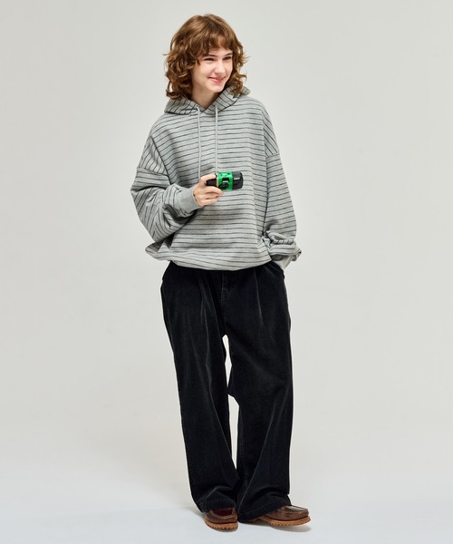 WETTEMPT(ウィテンプト)の「HEAVY WEIGHT BORDER HOODIE / ヘビーウェイトボーダーフーディ(パーカー・メンズ・ネイビー/グレー/ブラック・SMALL/LARGE/MEDIUM)」の12枚目の写真