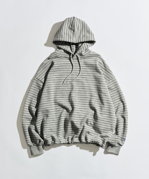WETTEMPT(ウィテンプト)の「HEAVY WEIGHT BORDER HOODIE / ヘビーウェイトボーダーフーディ(パーカー・メンズ・ネイビー/グレー/ブラック・SMALL/LARGE/MEDIUM)」の4枚目の写真