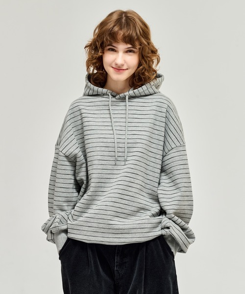 WETTEMPT(ウィテンプト)の「HEAVY WEIGHT BORDER HOODIE / ヘビーウェイトボーダーフーディ(パーカー・メンズ・ネイビー/グレー/ブラック・SMALL/LARGE/MEDIUM)」の5枚目の写真