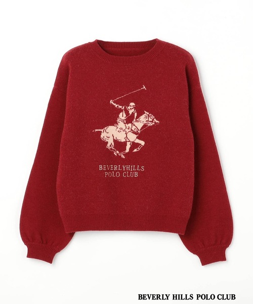 BEVERLY HILLS POLO CLUB（ビバリーヒルズポロクラブ）の「【BEVERLY HILLS POLO CLUB】ロゴニットプルオーバー（ニット/セーター・レディース・ボルドー/オフホワイト/グレー/ブラウン・FREE）」の13枚目の写真