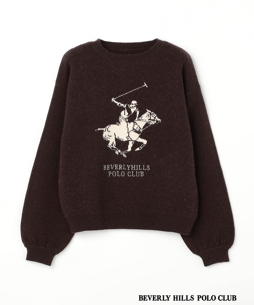 BEVERLY HILLS POLO CLUB（ビバリーヒルズポロクラブ）の「【BEVERLY HILLS POLO CLUB】ロゴニットプルオーバー（ニット/セーター・レディース・ボルドー/オフホワイト/グレー/ブラウン・FREE）」の14枚目の写真