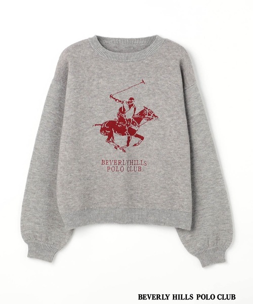 BEVERLY HILLS POLO CLUB（ビバリーヒルズポロクラブ）の「【BEVERLY HILLS POLO CLUB】ロゴニットプルオーバー（ニット/セーター・レディース・ボルドー/オフホワイト/グレー/ブラウン・FREE）」の15枚目の写真